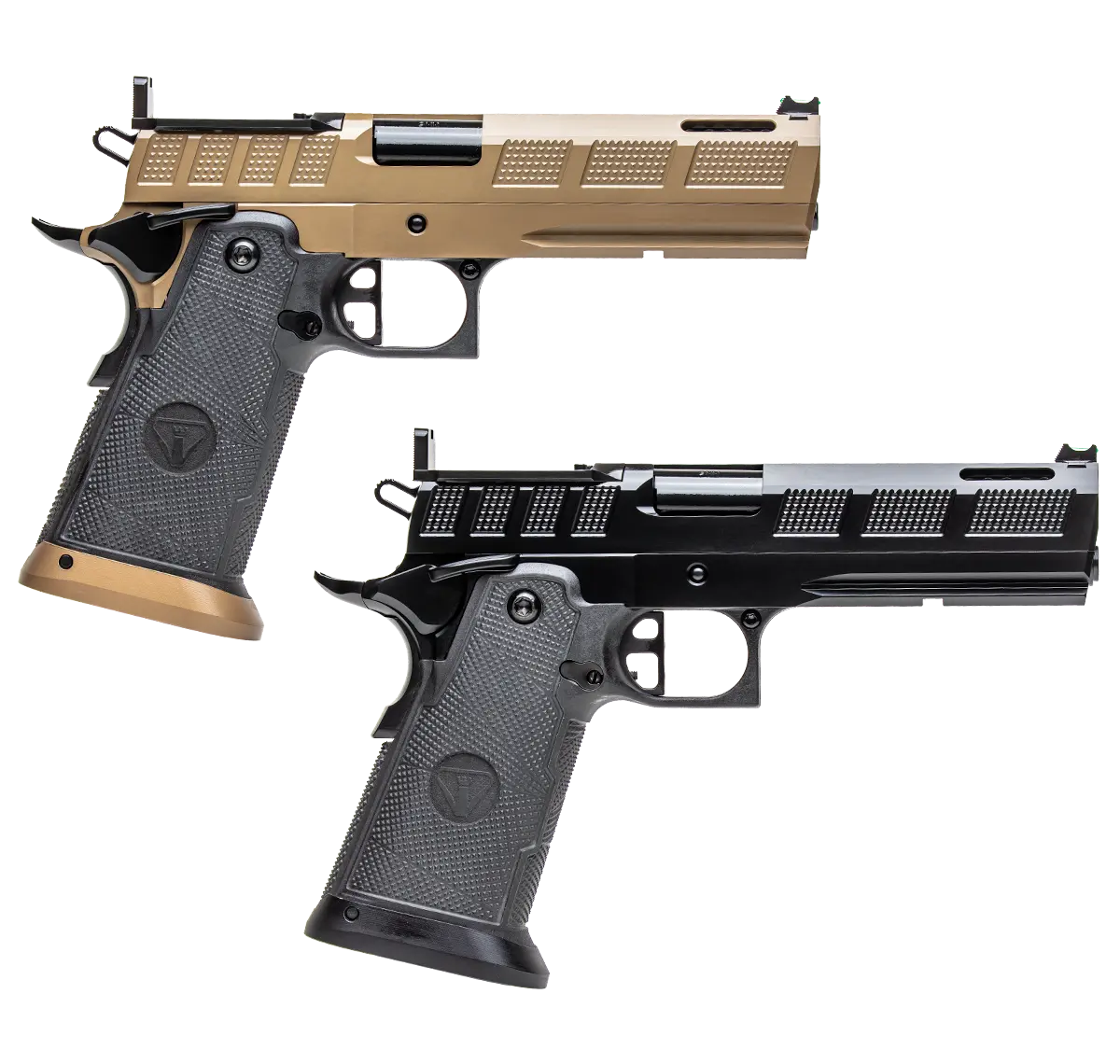 Watchtower Defense Vantage double-stack 1911 in Black and PVD FDE